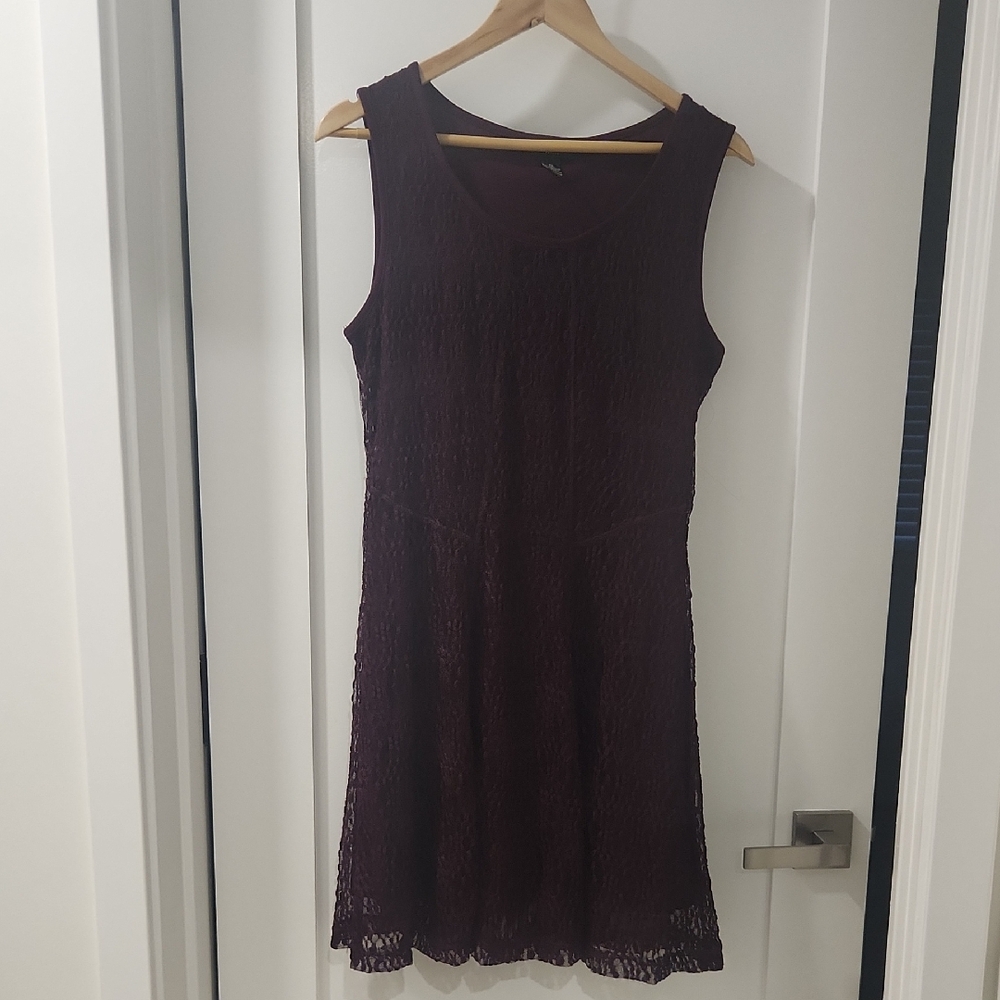Alfani Sleeveless Lace Mini Dress - Deep Burgundy